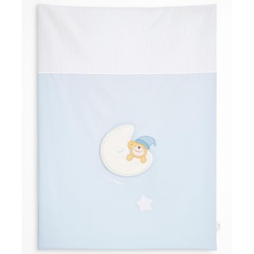 Hogar y Mas EDRED&Oacute;N Cuna Infantil Azul Osito 90X120CM