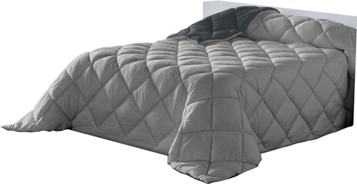 Lucena Cantos - Edred&oacute;n N&oacute;rdico Liso 400grs (300 x 270, Bicolor Gris/Gris Claro)