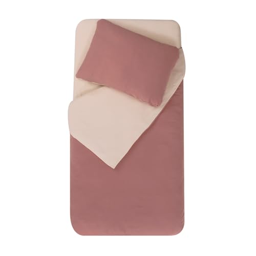DODO Mon PTIT Juego de edredón de 75 x 120 cm + Funda de Almohada 35 x 45 cm Nude/Old Pink