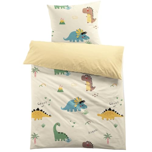MUSOLEI - Funda n&oacute;rdica de dinosaurio, 140 x 200 cm, para ni&ntilde;o, juego de cama para 1 persona, de...