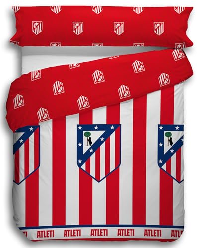 Atlético de Madrid. Juego Funda Nórdica de 3 piezas Oficial del Club. ATM 2018. (Cama 105 cm)
