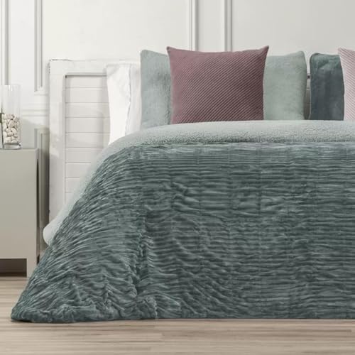 Edredón Comforter Corrugado Manterol Oceano: Elegancia y Calor Invernal (135 CM)