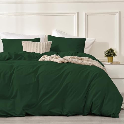 Juego de Funda Nordica Verde Oscuro Cama 135/150 100% Algodón Transpirable Suave Moderno Juego de...