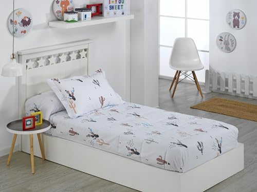 DHESTIA HOME - Edred&oacute;n Ajustable Cama Infantil Cactus - Color &Uacute;NICO, Talla Cama 90