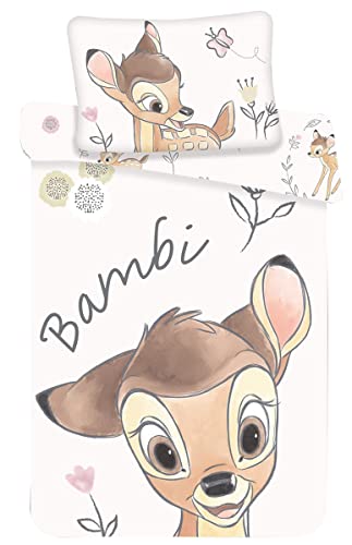 Juego de ropa de cama para beb&eacute; (100 x 135 cm y 40 x 60 cm), con dise&ntilde;o de Bambi