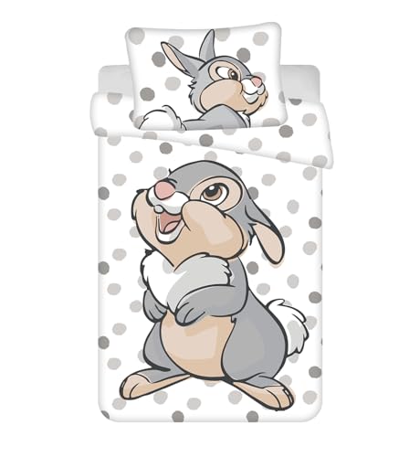 Jerry Fabrics Bambi - Juego de cama de beb&eacute;, 100% algod&oacute;n, funda n&oacute;rdica de 100 x 135 cm y funda...