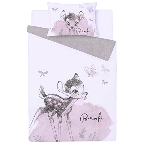 sarcia.eu Juego de Cama Rosa y Blanco Ropa de Cama Bambi Disney 135cm x 200cm, Oeko-Tex