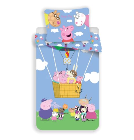 Peppa Pig - Juego de Funda nórdica y Funda de Almohada 100x140cm