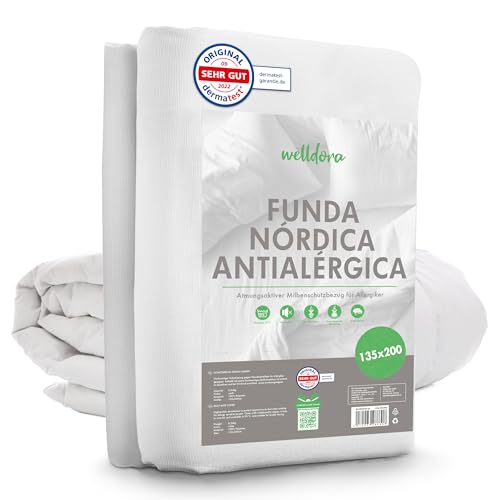 Welldora ǀ Funda Protectora Anti&aacute;caros para N&oacute;rdico 135x200 ǀ Funda N&oacute;rdica para Al&eacute;rgicos...