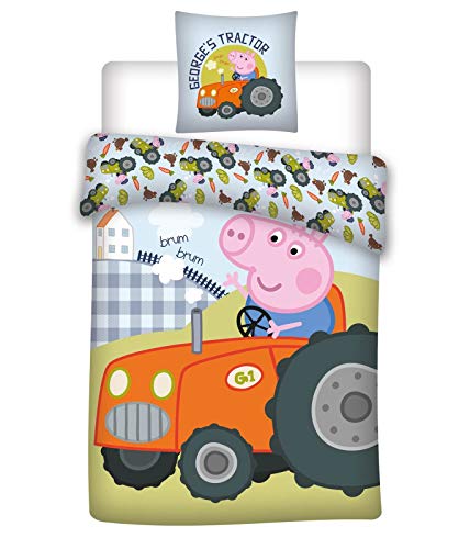 036 Peppa Pig Ropa de Cama, Ropa de Cuna/Ropa de Cuna, Peppa Pig Georges Tractor, Ropa de Cama...