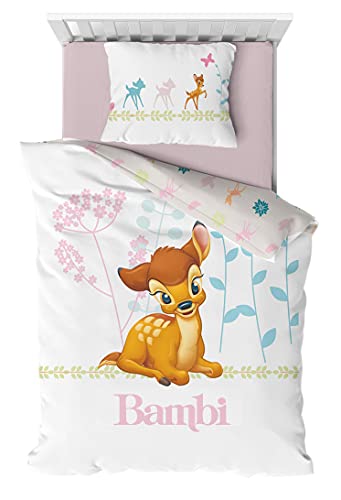 AYMAX S.P.R.L. Juego de Ropa de Cama Infantil, dise&ntilde;o Reversible de Bambi, Funda n&oacute;rdica de 100 x...