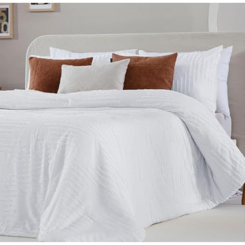 ANTILO TEXTIL Edredón Colcha boutí Charlise Fundeco (Blanco, 150 cm)