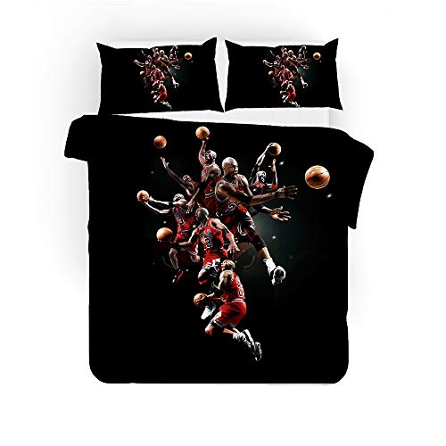 CHAOSE Juego De Funda Nórdica Baloncesto Michael Jordan Juego De Cama Niños Tamaño único Color...