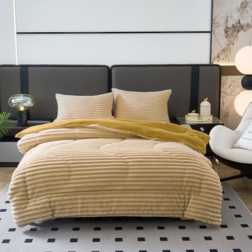 TIENDA EURASIA – Edredón Borrego Raya | Edredon | 100% Poliéster y Sherpa Polar Extra Suave |...