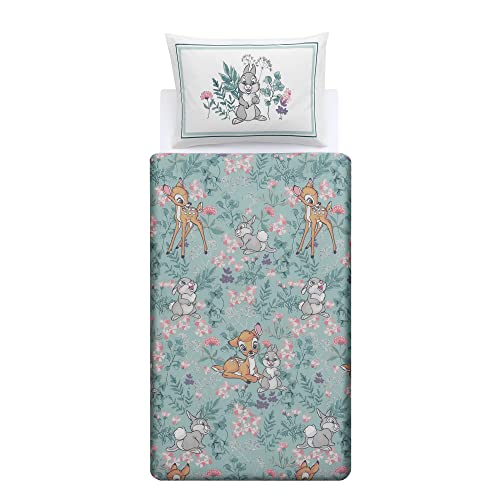 Disney Home Bambi & Thumper Juego de funda de edred&oacute;n reversible de dos caras, 100% algod&oacute;n,...