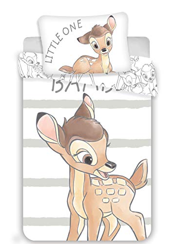 Bambi Disney Juego de Ropa de Cama para bebé (100 x 135 cm + 40 x 60 cm, algodón)