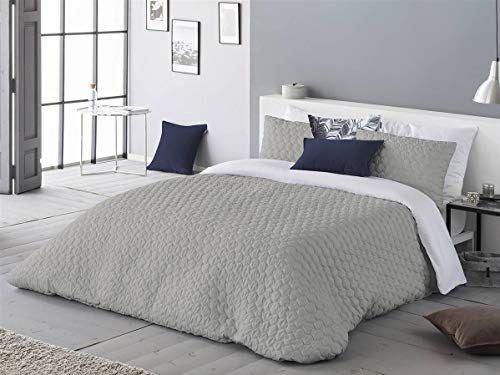 Antilo - Funda nórdica Camelot Cama 105 Cm - Color Gris (Juego Duvet 2 Piezas con Saco nórdico y...
