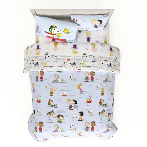 Franco Collectibles Peanuts - Juego de Ropa de Cama de 7 Piezas súper Suave con Funda de Almohada,...
