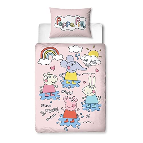 Character World Peppa Pig - Juego de Funda de edredón Oficial para Cuna Infantil | Diseño...