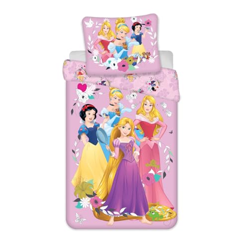 Jerry Fabrics Disney Princess - Ropa de cama infantil, diseño de Blancanieves, Cenicienta,...