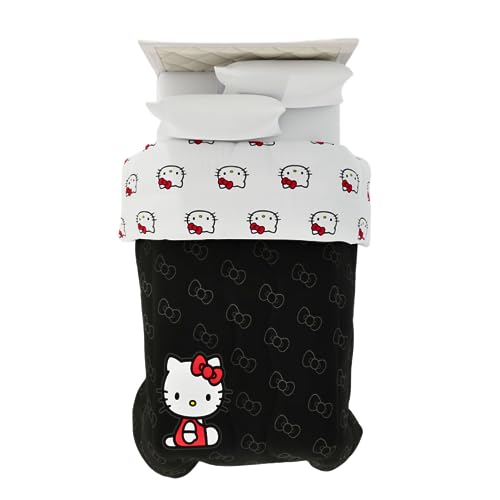 Franco Hello Kitty Bedding - Edred&oacute;n Reversible de Microfibra s&uacute;per Suave, Individual, (Producto...