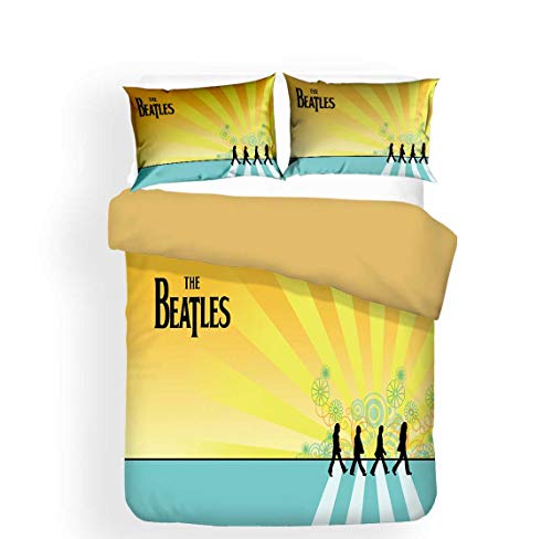 The Beatles 3 Piezas Edred&oacute;n Funda N&oacute;rdica con 2 Fundas De Almohada Fundas De Edred&oacute;n...