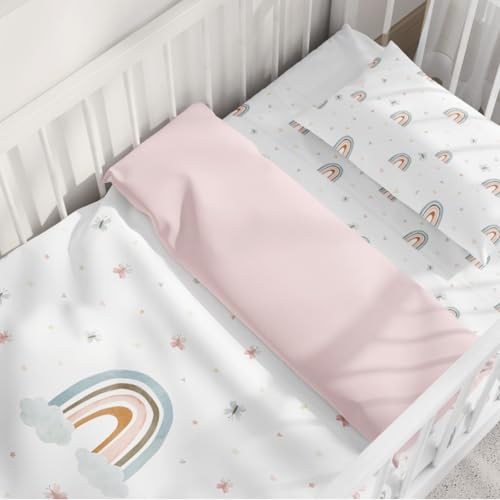 Pirinins Funda Nordica 100% Algodon Organico para Cuna Infantil de 60x120 cm Reversible, Prevenir...
