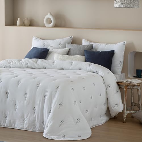 Fundeco - Colcha de Invierno Tejido Fantasía - Bouti Modelo Nadine Gris - Cama 180 - Incluye 2...