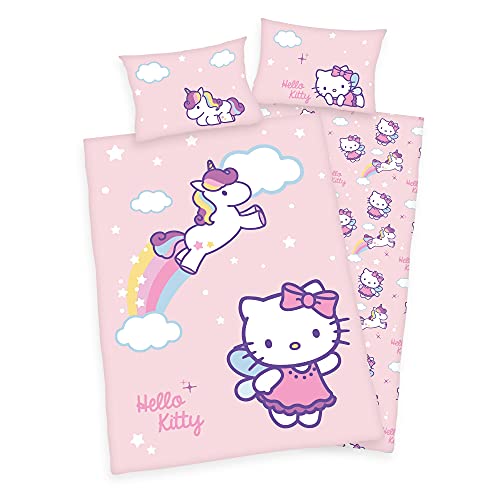 Herding Klaus GmbH Hello Kitty - Juego de Cama para beb&eacute;, dise&ntilde;o de Unicornio, 40 x 60 cm y 100 x...
