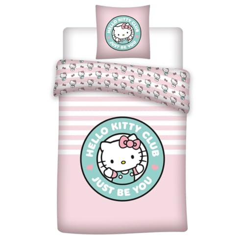 Juego de cama Hello Kitty Rose Just Be You, funda n&oacute;rdica de 140 x 200 cm + funda de almohada de 65...