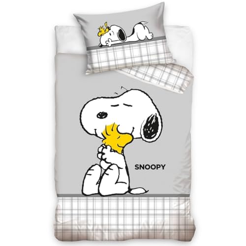 DHESTIA HOME - Funda Nórdica de Cuna Disñeo Snoopy 100% Algodón SNO213027 - Color Único, Talla...