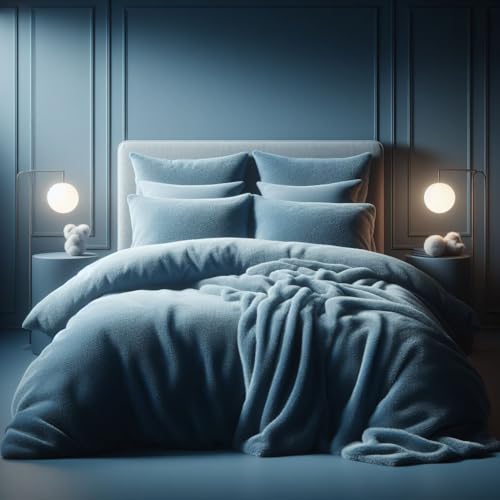 Comfort Collections - Juego de funda nórdica de forro polar tipo peluche, supersuave y cálida, con...