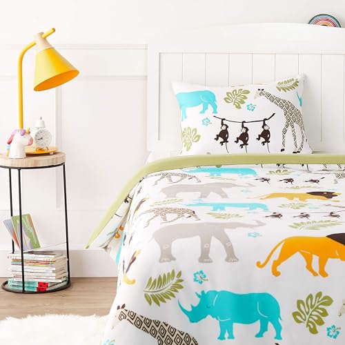 Amazon Basics 2 piezas Cama de microfibra Funda nórdica, infantil, funda de edredón de 100 x 135...