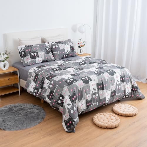 Juego de Funda Nórdica 4 Piezas para Cama 150 - Funda Edredón 240x220 cm, Sábana Bajera...