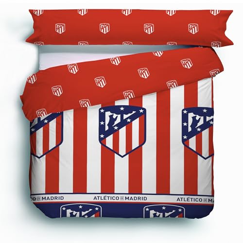 Funda nórdica 2 Piezas Atlético de Madrid Cama 150 cm. (240 x 220 cm. y Almohada 45x175 cm.)