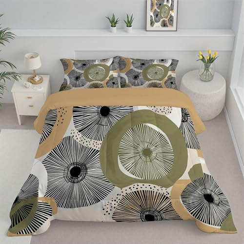 Edredon Primavera De C&iacute;rculos Dibujados A Mano, Edredones De Verano Para Temporada Ligera Suave...