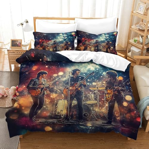 Impreso En 3D The Beatles Juego De Ropa De Cama con Cierre De Cremallera Funda De Almohada Juego De...