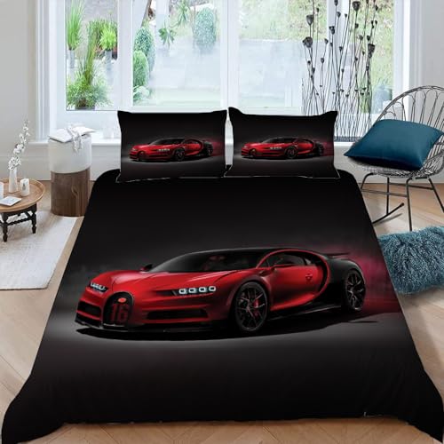 Funda Nordica Cama 150 135 90 Juvenil con Cremallera,Funda Edredon Coche Deportivo Microfibra...