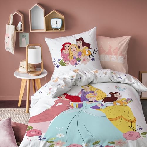 OMYDREAM Disney Home Princesa - Juego de funda nórdica para cama (funda nórdica de 140 x 200 cm y...