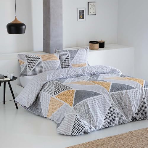 COTTON ARTean Funda Nordica Reversible GEKA Gris Cama de 105 X 190/200 50% ALGOD&Oacute;N-50% POLI&Eacute;STER....