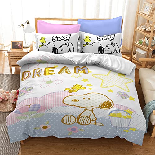 CHAOSE-ESB Juego De Ropa De Cama Snoopy para Perros Pequeños con Funda De Almohada, Funda Nórdica...