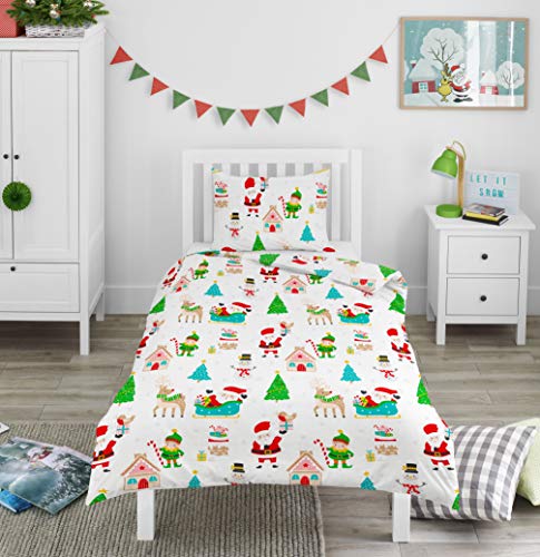 Bloomsbury Mill - Funda N&oacute;rdica Navidad - Diversi&oacute;n navide&ntilde;a - Juego de Cama para ni&ntilde;o - Funda...