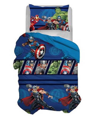 hermet Avengers, Juego de Funda nórdica para Cama Individual, Funda nórdica + Funda de Almohada,...