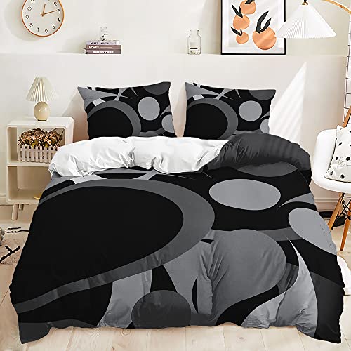 Edredon Nordico Cama 150 Círculo Negro Fundas Nordicas Reversible Cama - Funda Edredon De...