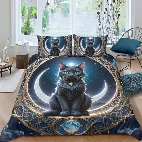 Juego De Ropa De Cama 3D Gato Animal 90X190 Cm 3 Piezas Microfibra Antialérgico Anti Decoloración...