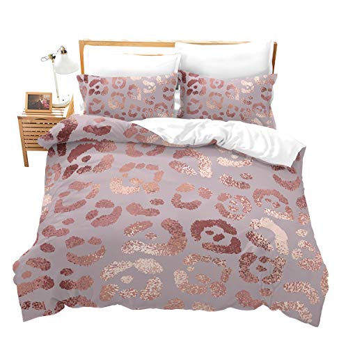 Funda de edred&oacute;n de leopardo para ni&ntilde;as y mujeres, juego de ropa de cama moderna de guepardo,...