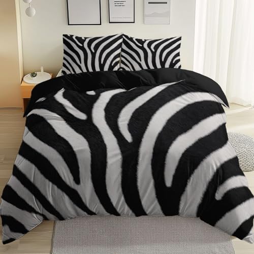Funda Nordica Cama 90 Estampado de Cebra, Suave Transpirable Microfibra Ropa de Cama Estampado de...