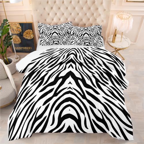 Edredon Cama 90 Cebra Animal Estampado Bedding Edredón Nórdico 140X200 Cm, Edredón De Fibra...