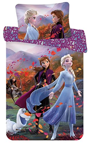 Disney Frozen 2 - Juego de Ropa de Cama (100 x 135 cm, 100% algodón)