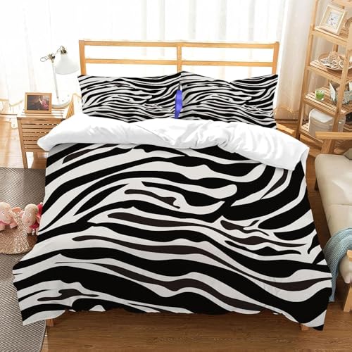 Funda Nordica Cama 90 Estampado de Cebra, Suave Transpirable Microfibra Ropa de Cama Textura de...